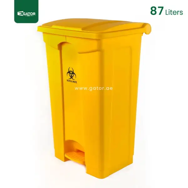 Yellow Plastic Pedal Waste Bin Gator Bins GC05Y-87